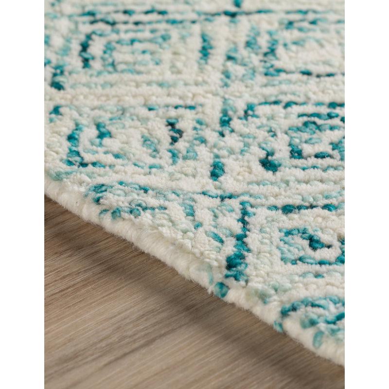 Buy Timeless Textures Hand Tufted Rug - Teal & White Rugs from Vaaree