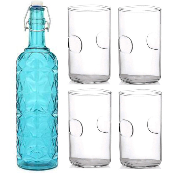 Buy Ledge 1000 ML Water Bottle With 300 ML Glass - Five Piece Set Bottle from Vaaree