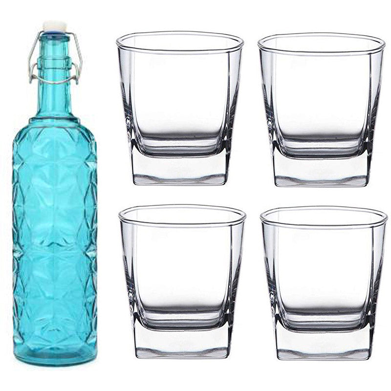 Buy Edison 1000 ML Water Bottle With 180 ML Glass - Five Piece Set Bottle from Vaaree