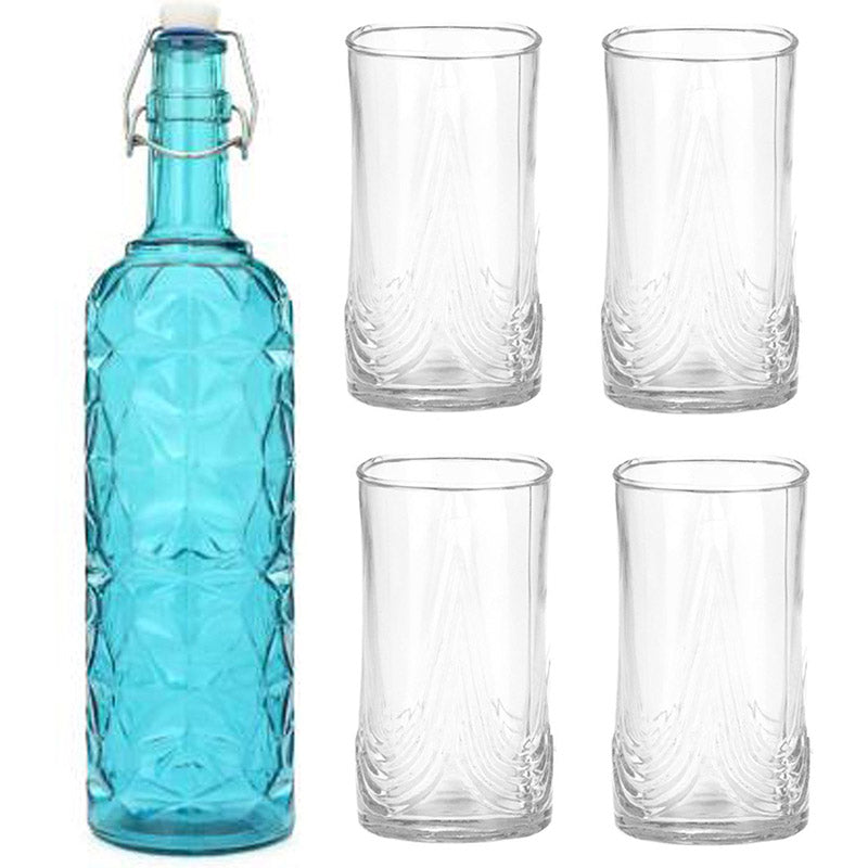 Buy Zayden 1000 ML Water Bottle With 300 ML Glass - Five Piece Set Bottle from Vaaree