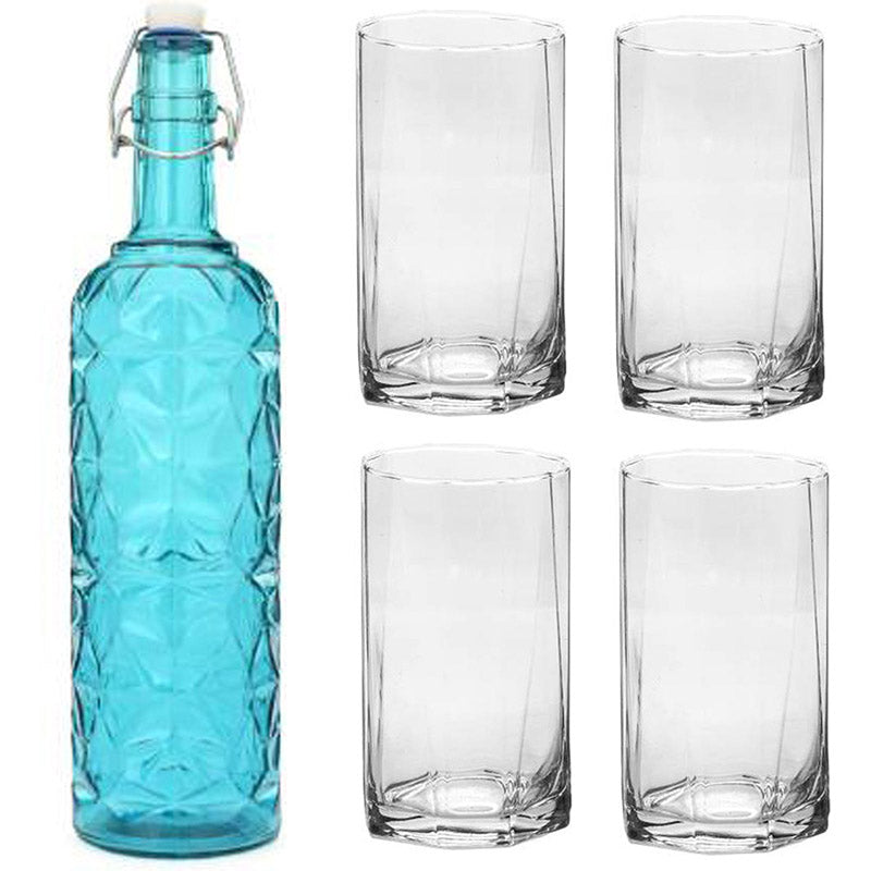 Buy Banks 1000 ML Water Bottle With 250 ML Glass - Five Piece Set Bottle from Vaaree