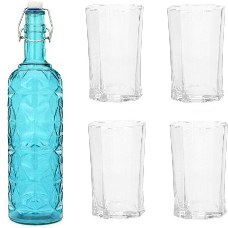 Buy Odin 1000 ML Water Bottle With 200 ML Glass - Five Piece Set Bottle from Vaaree