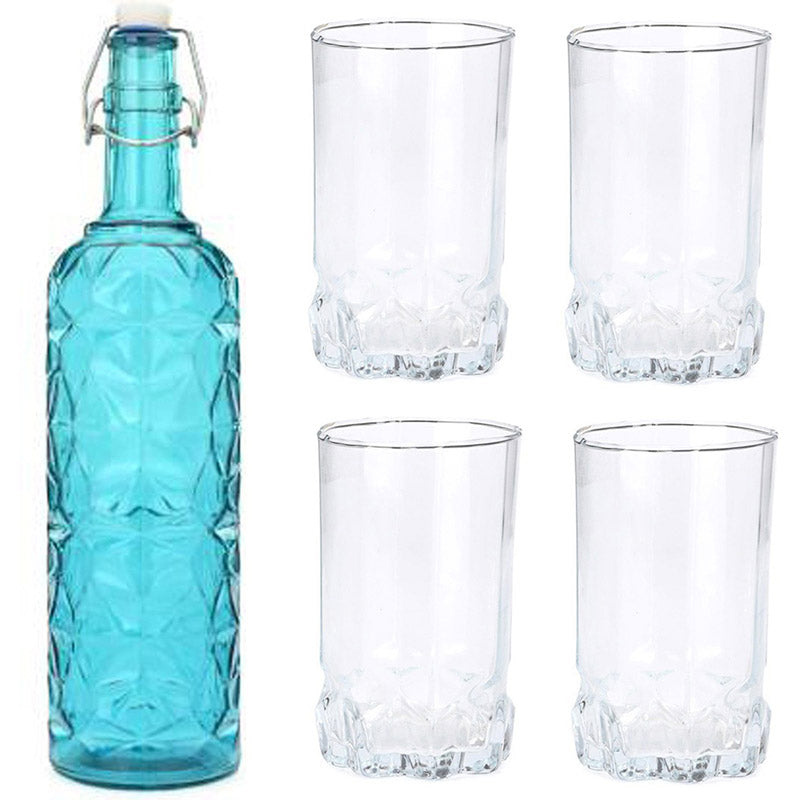 Buy Hayes 1000 ML Water Bottle With 300 ML Glass - Five Piece Set Bottle from Vaaree