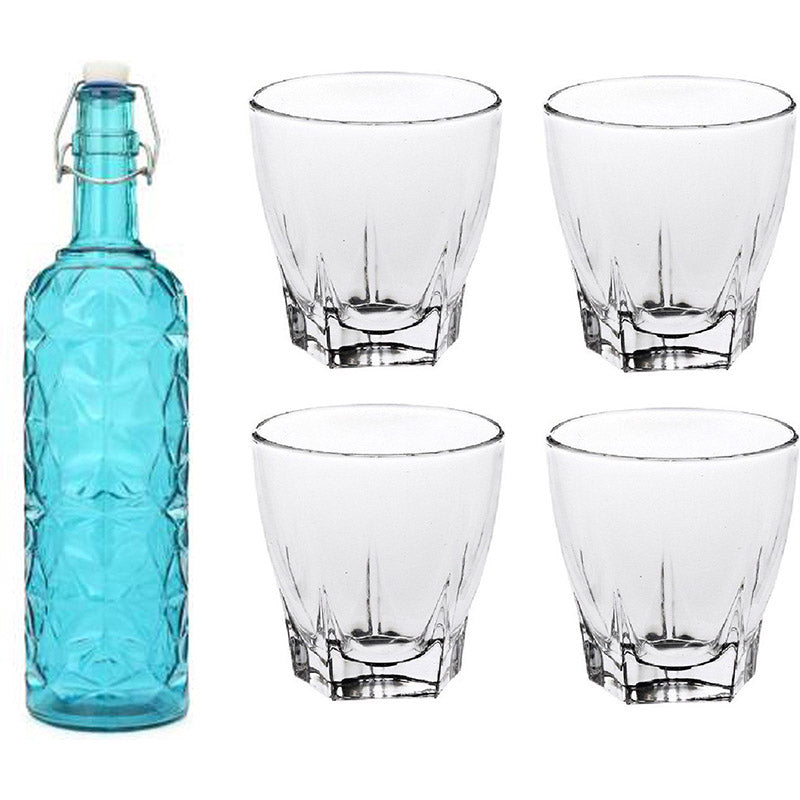 Buy Patton 1000 ML Water Bottle With 180 ML Glass - Five Piece Set Bottle from Vaaree