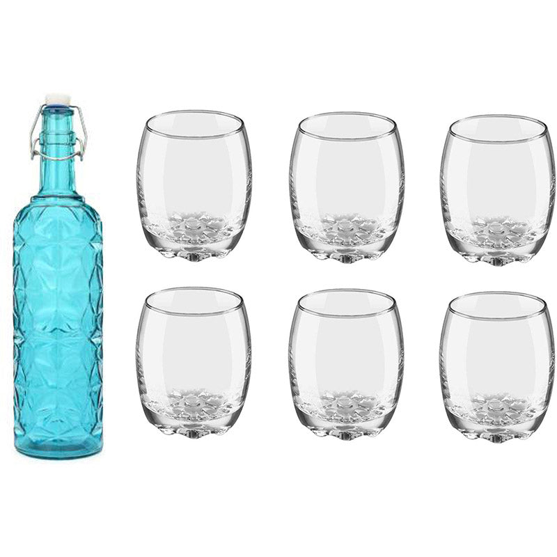 Buy Dorian 1000 ML Water Bottle With 270 ML Glass - Seven Piece Set Bottle from Vaaree