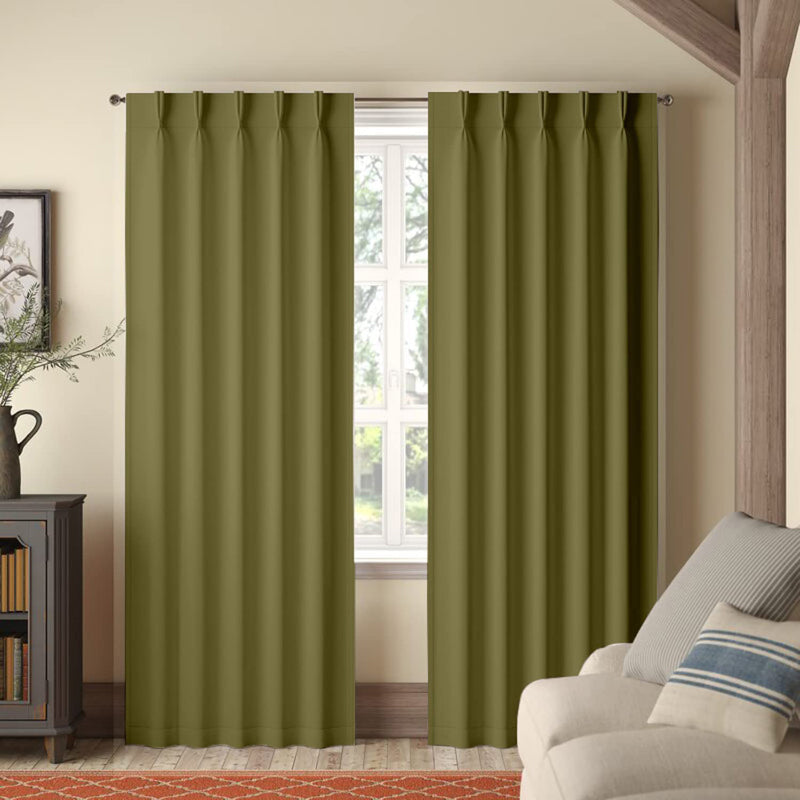 Buy Imora Double Pinch Pleat Short Width Curtain - Bottle Green Curtains from Vaaree