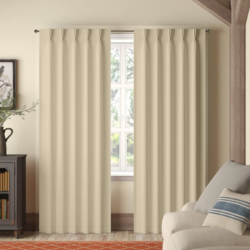 Buy Imora Double Pinch Pleat Short Width Curtain - Beige Curtains from Vaaree