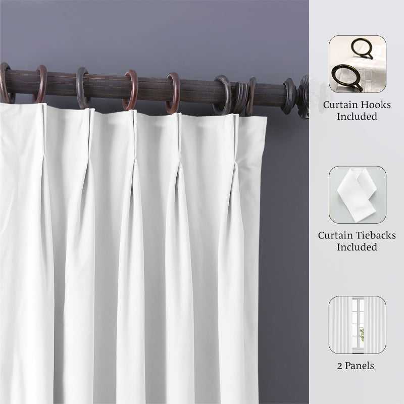 Buy Imora Double Pinch Pleat Short Width Curtain - White Curtains from Vaaree