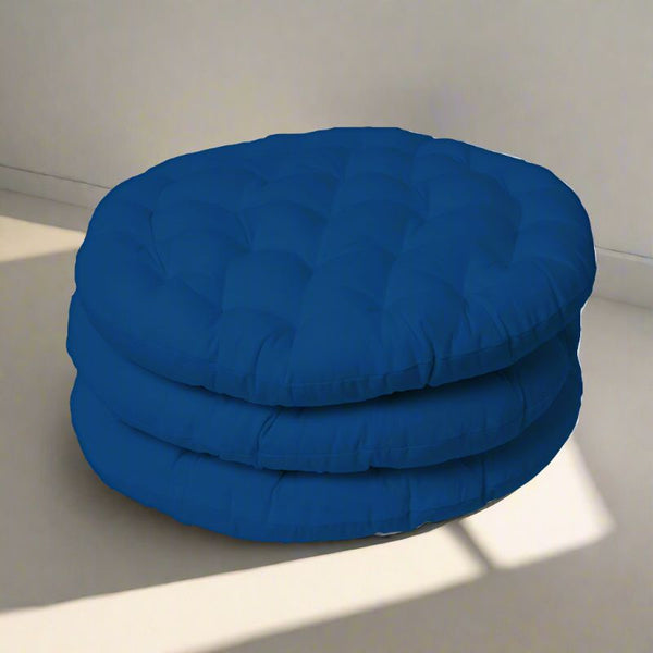 Buy Gloria Floor Cushion (Classic Blue) - Set Of Three Floor Cushions from Vaaree