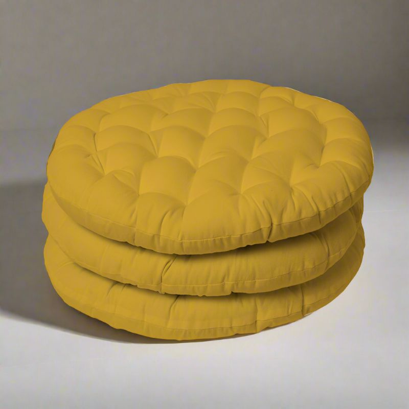 Buy Gloria Floor Cushion (Mustard Yellow) - Set Of Three Floor Cushions from Vaaree