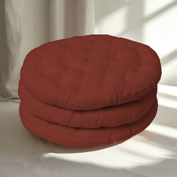 Buy Gloria Floor Cushion (Terracotta Brown) - Set Of Three Floor Cushions from Vaaree