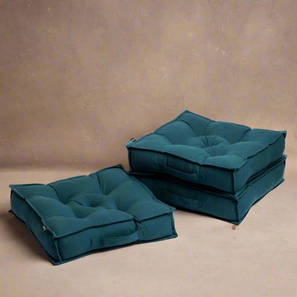 Buy Tara Floor Cushion (Botanical Green) - Set Of Three Floor Cushions from Vaaree