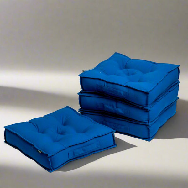 Buy Tara Floor Cushion (Classic Blue) - Set Of Four Floor Cushions from Vaaree