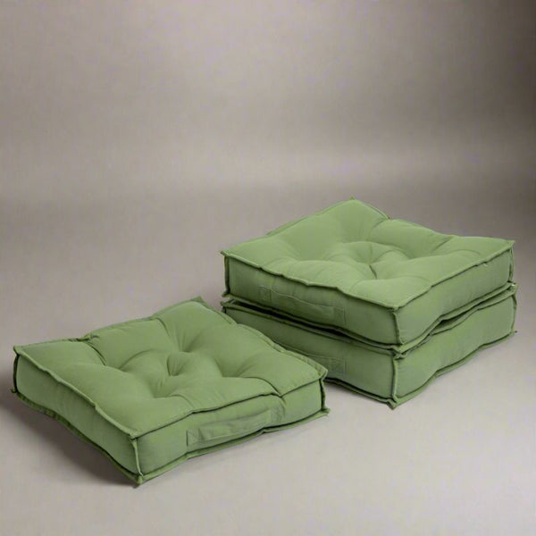 Buy Tara Floor Cushion (Light Green) - Set Of Three Floor Cushions from Vaaree