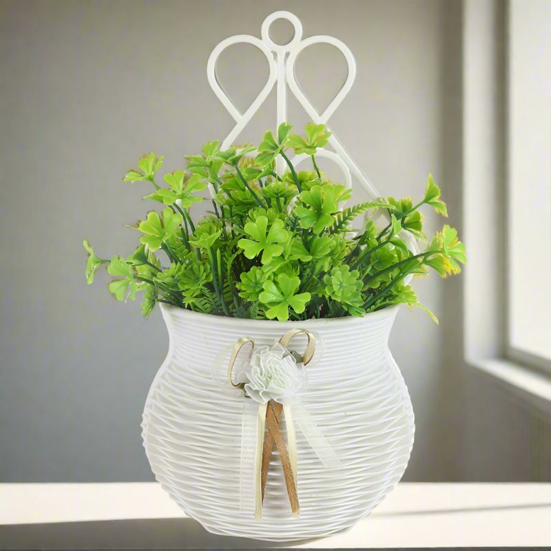 Buy Faux Grass Plant With Wall Hanging Pot Artificial Plants from Vaaree