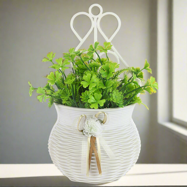 Artificial Plants - Faux Grass Plant With Wall Hanging Pot