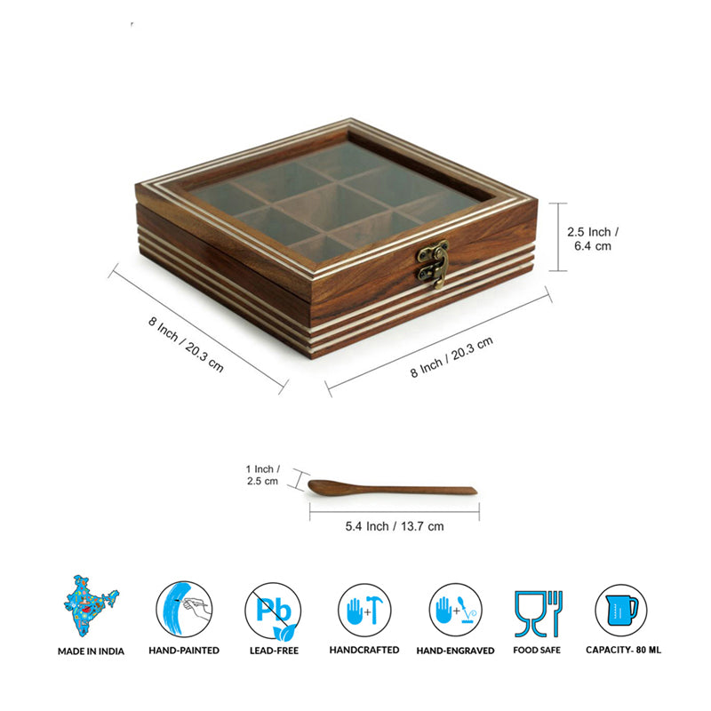 Buy Devo Sheesham Wood Spice Box Masala Box from Vaaree