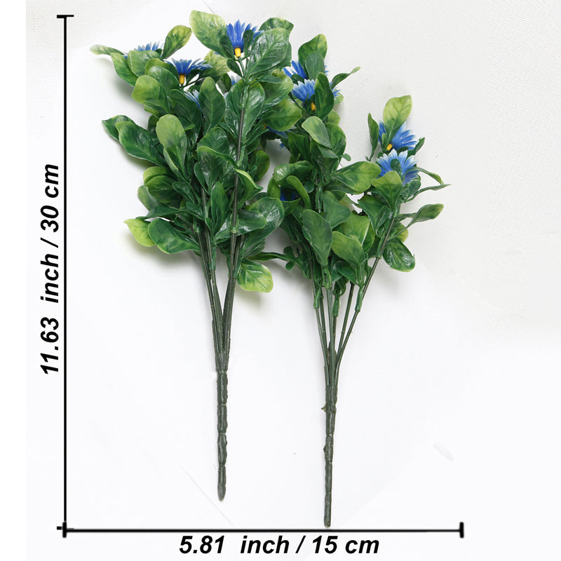 Buy Faux Blue Daisy Bunch - Set Of Two Artificial Flowers from Vaaree