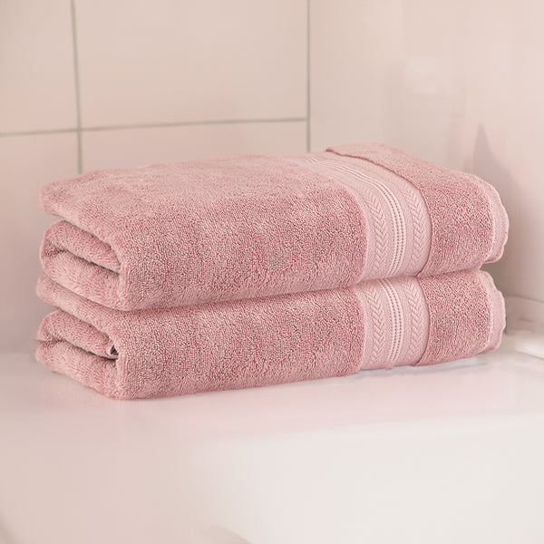 Buy Reign Bath Towel (Pink) - Set Of Two Bath Towels from Vaaree