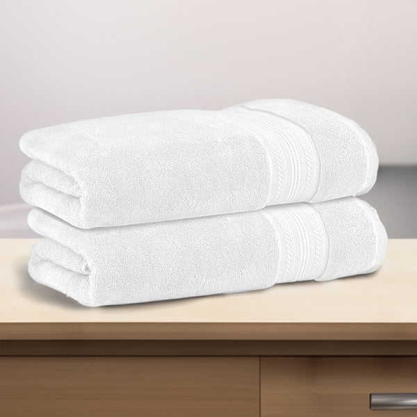 Buy Reign Bath Towel (White) - Set Of Two Bath Towels from Vaaree