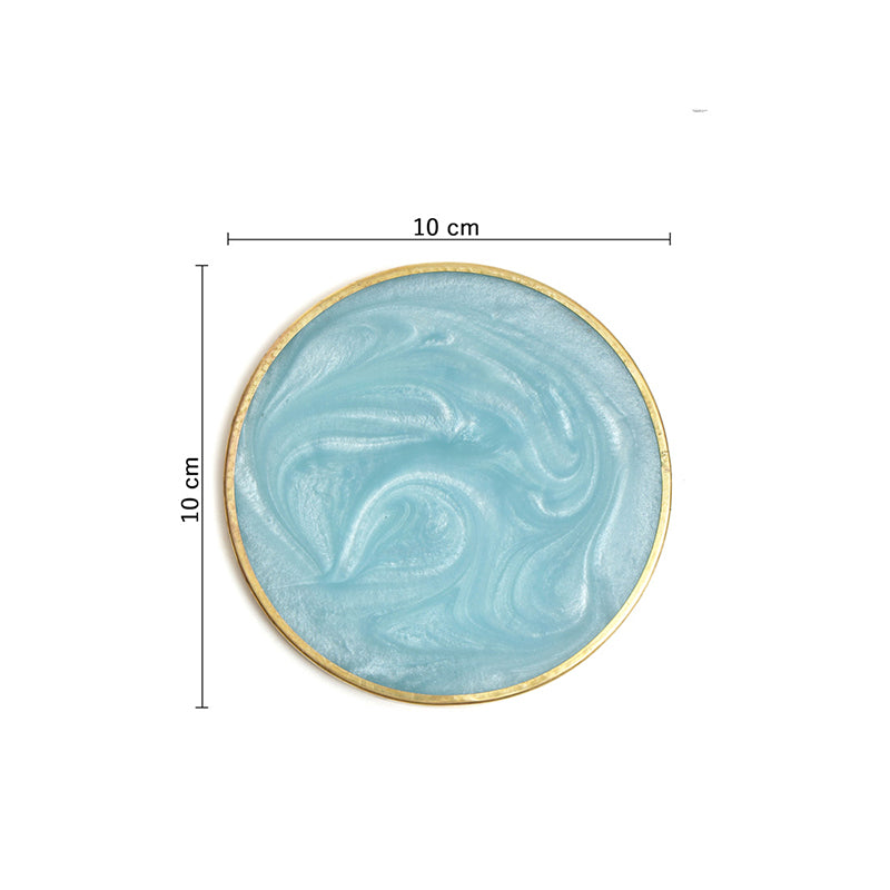 Buy Marina Resin Coaster (Blue) - Set Of Six Coasters from Vaaree