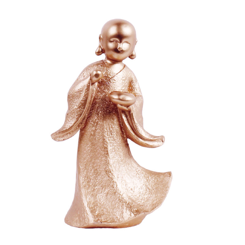 Buy Ethereal Little Monk Showpiece - Gold Showpieces from Vaaree