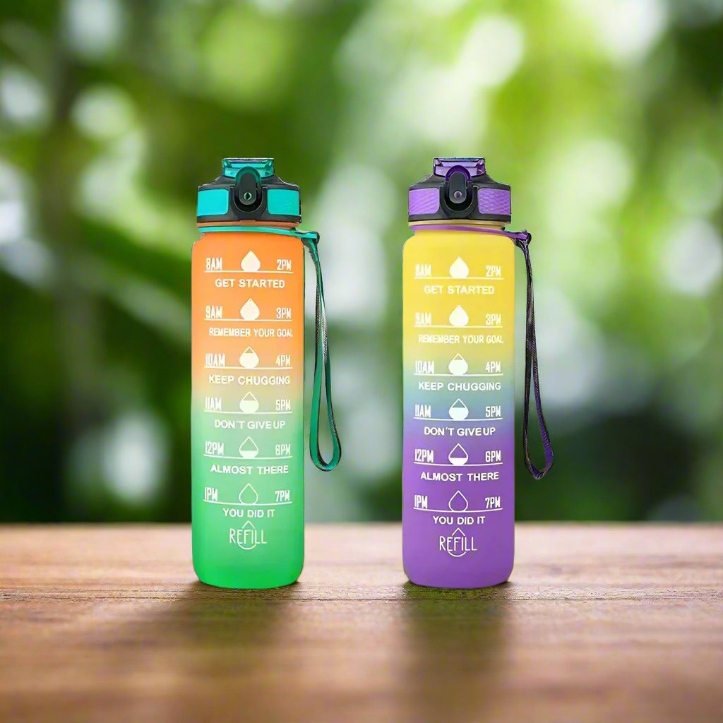 Buy Motivational Water Bottle With Time Marker (1000 ML) - Set Of Two Bottle from Vaaree