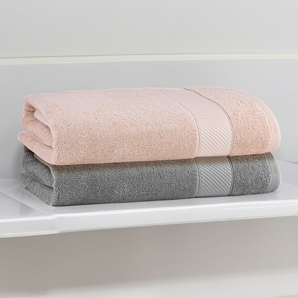 Buy Reign Bath Towel (Steel Grey & Sandstone) - Set Of Two Bath Towels from Vaaree