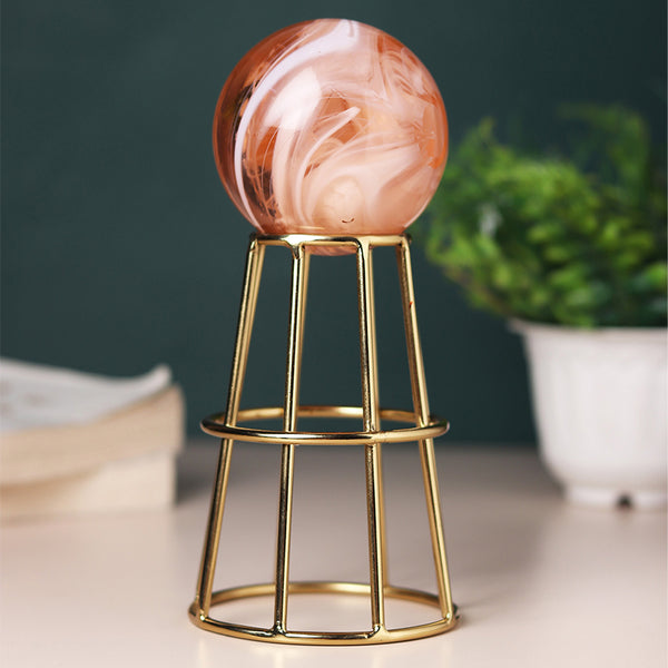 Buy Aiofe Orb Showpiece - Peach & Gold Showpieces from Vaaree