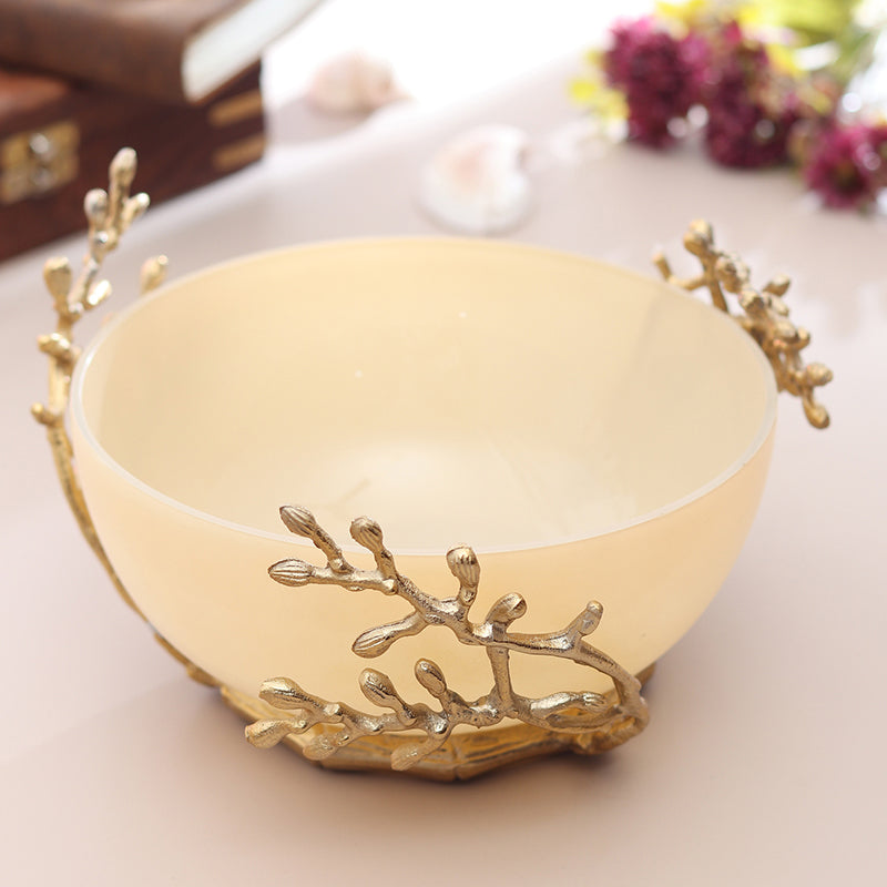 Buy Roscoe Branched Accent Bowl - Cream Accent Bowls & Trays from Vaaree