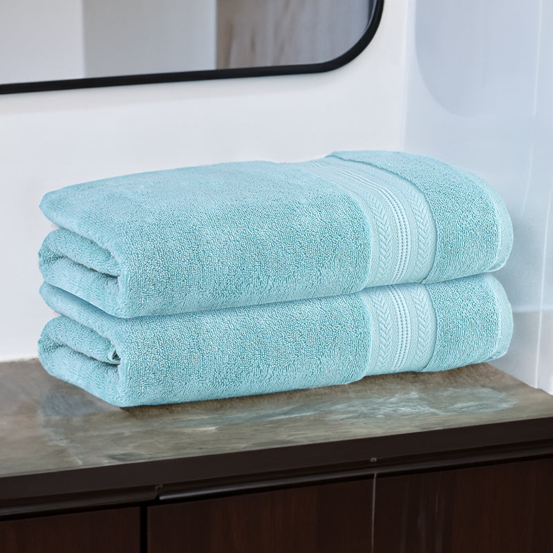 Buy Reign Bath Towel (Blue) - Set Of Two Bath Towels from Vaaree