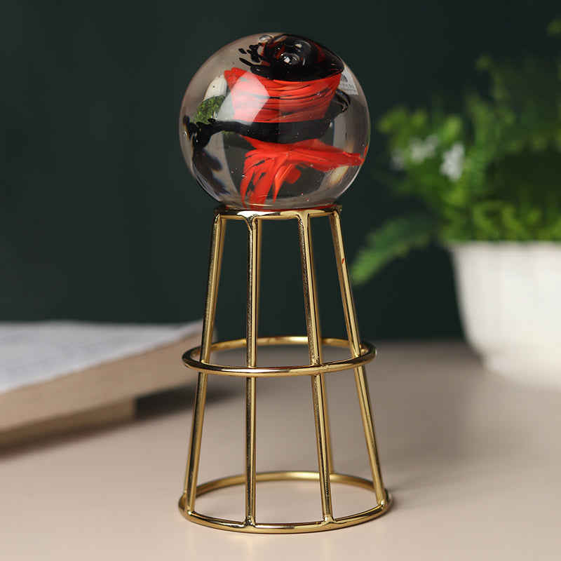 Buy Aiofe Orb Showpiece - Red & Gold Showpieces from Vaaree