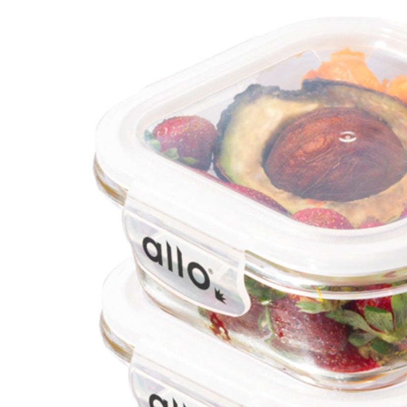 Container - Oliva Square Glass Storage Container (550 ML) - Set Of Three