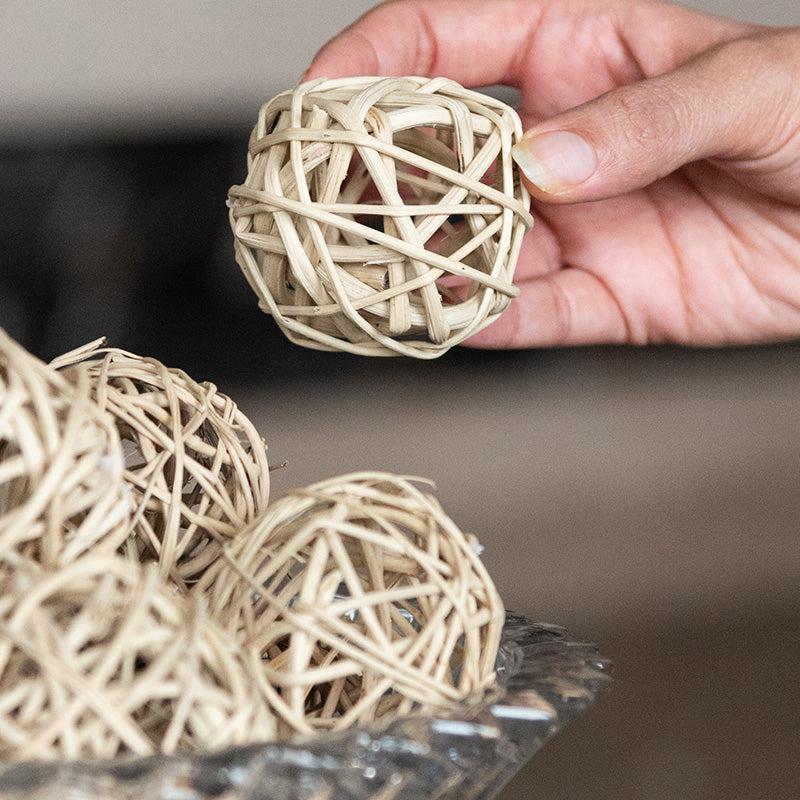 Buy Naturally Dried Rattan Balls - Set Of Twenty Artificial Flowers from Vaaree