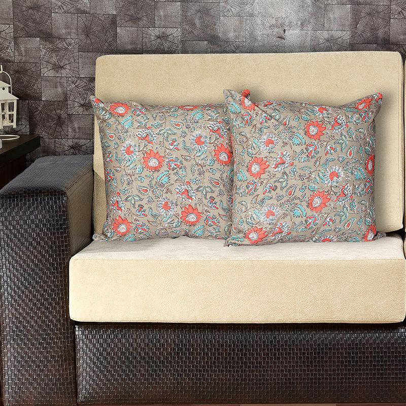 Buy Jahnvi Printed Cushion Cover (Grey) - Set Of Two Cushion Covers from Vaaree