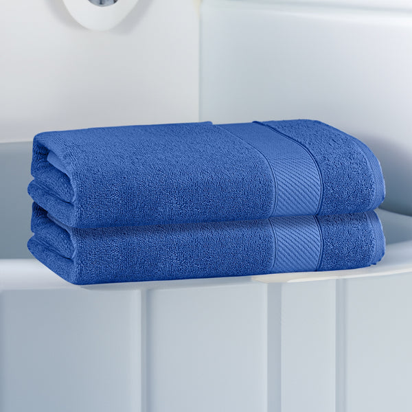 Buy Reign Bath Towel (Dark Blue) - Set Of Two Bath Towels from Vaaree