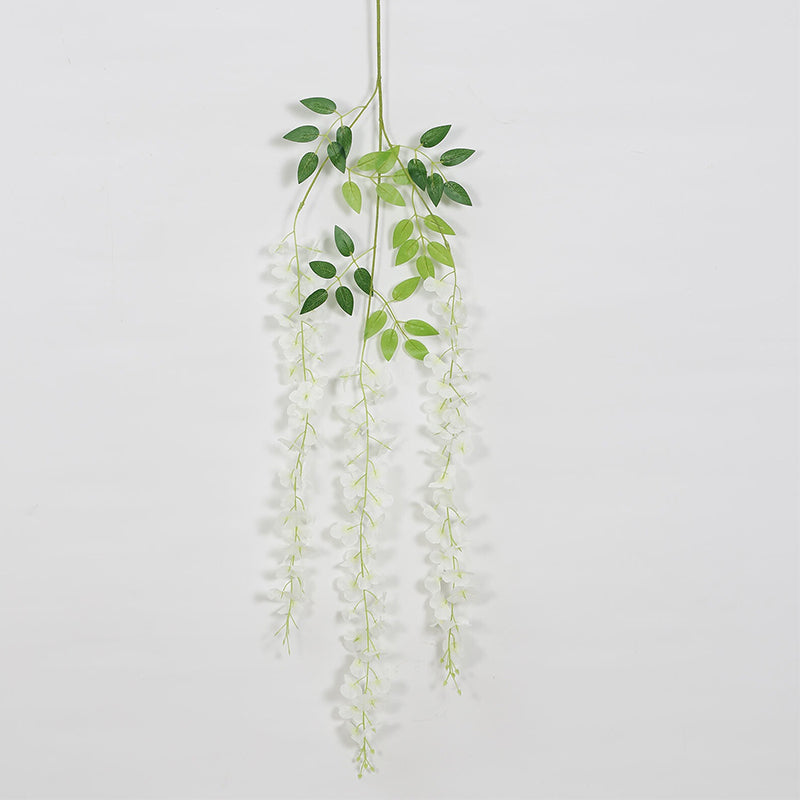 Artificial Flowers - Faux Hanging Orchid Vine (White) - Set Of Twelve