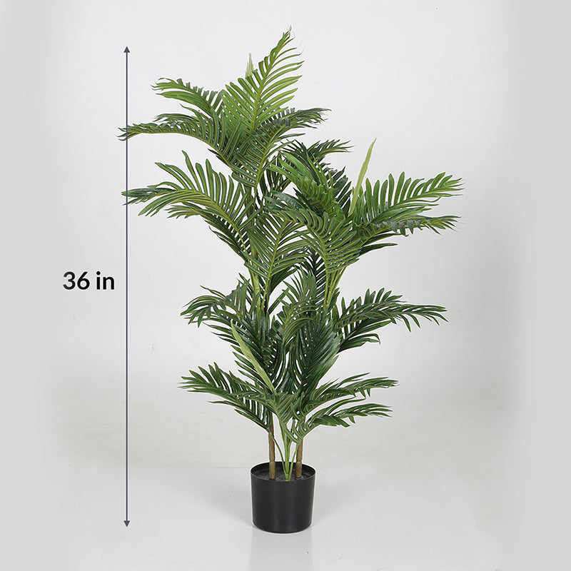 Artificial Plants - Faux Areca Dypsis Tree With Pot - 3.9 Feet