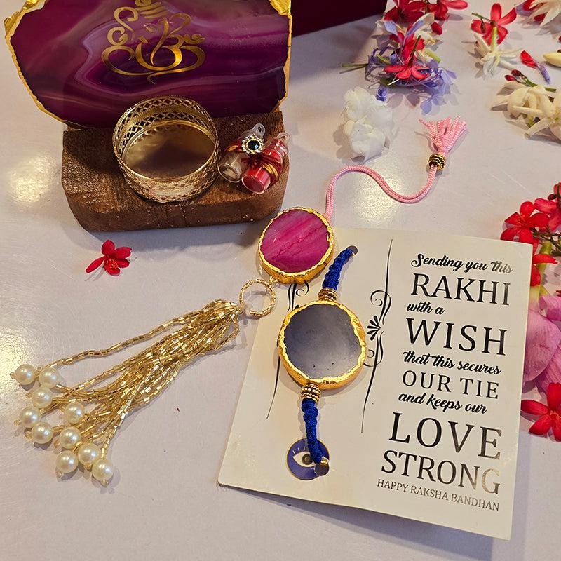 Buy Khushi Agate Rakhi Gift Box Rakhi Hamper from Vaaree