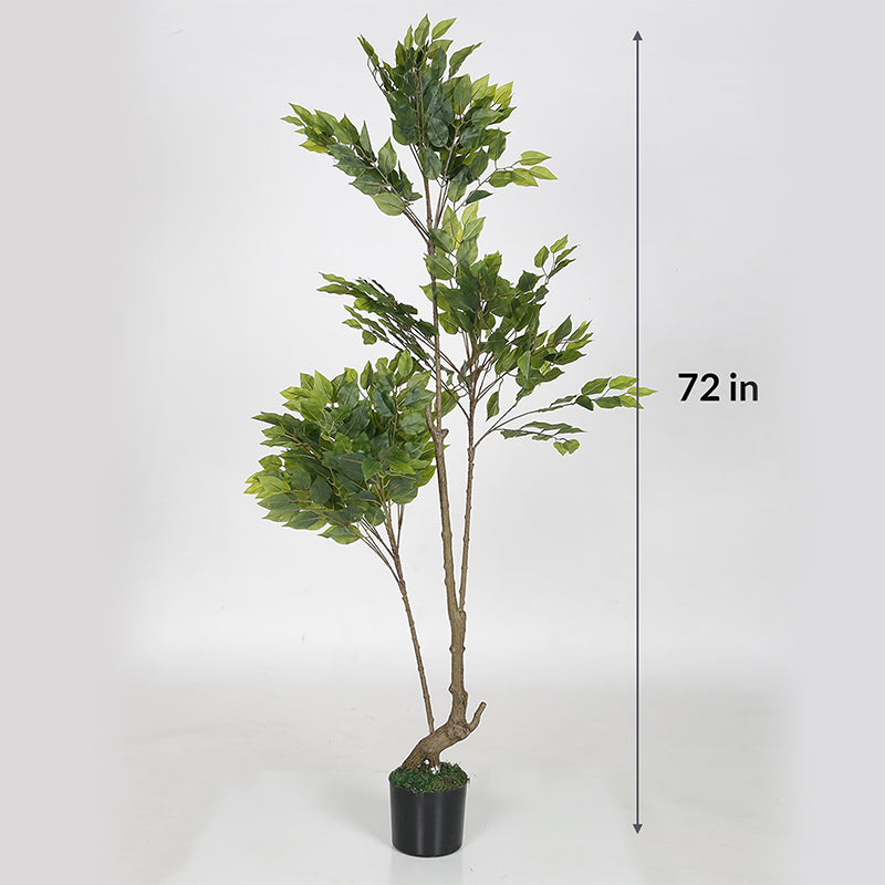 Buy Faux Weeping Fig Tree - 5.9 Feet Artificial Plants from Vaaree