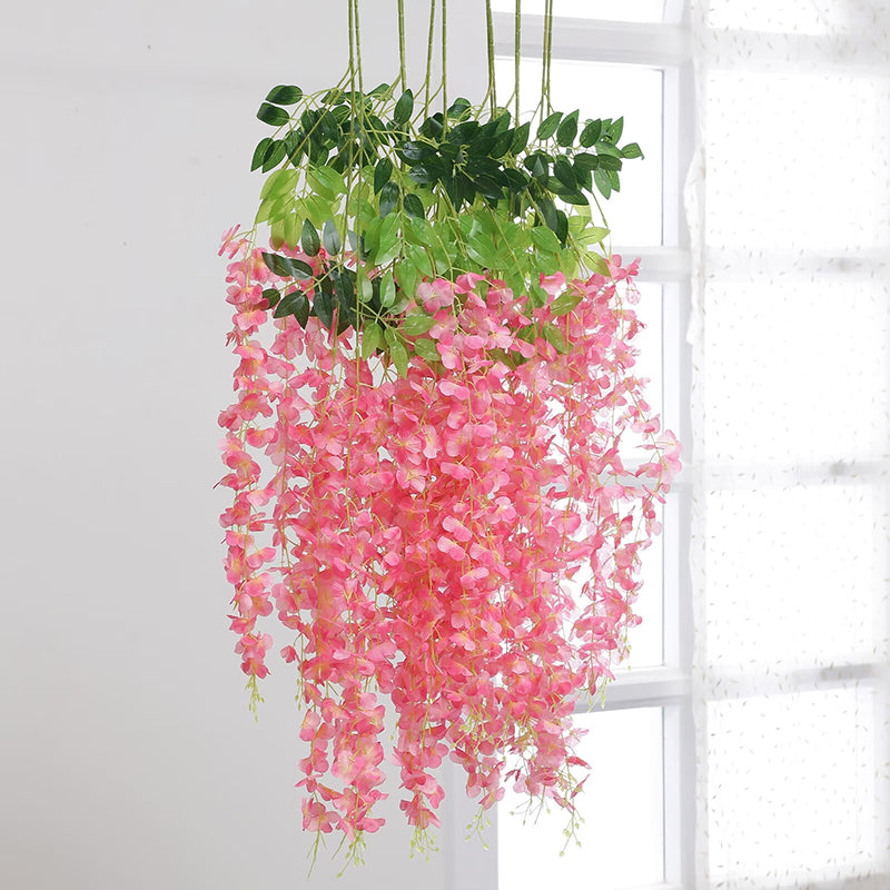 Artificial Flowers - Faux Hanging Orchid Vine (Pink) - Set Of Twelve