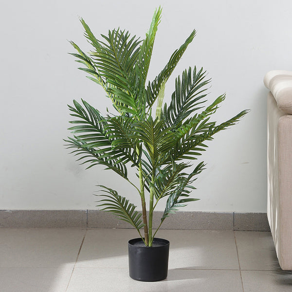 Artificial Plants - Faux Areca Palm Tree With Pot - 2.9 Feet