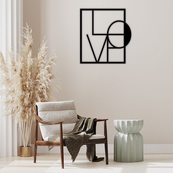 Wall Accents - Love Square Black Wall Art