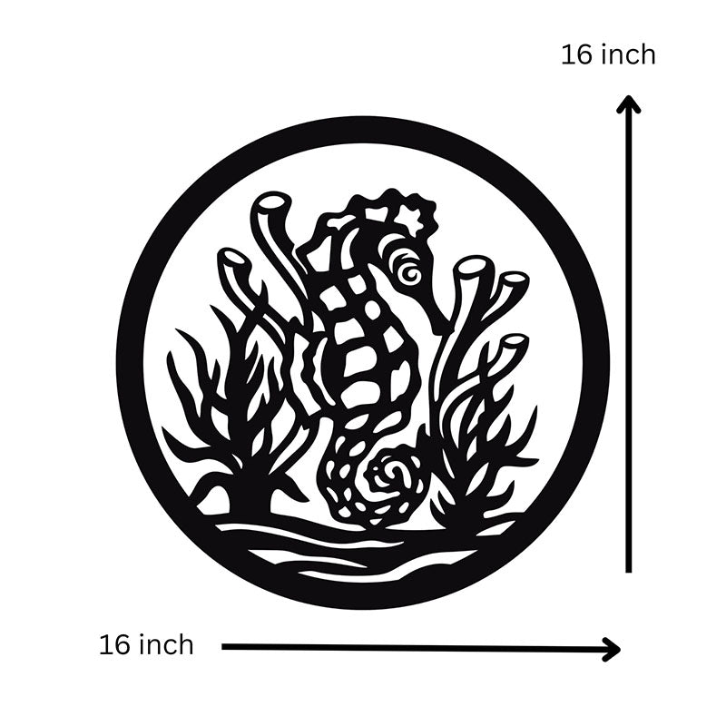 Wall Accents - Seahorse Black Wall Art