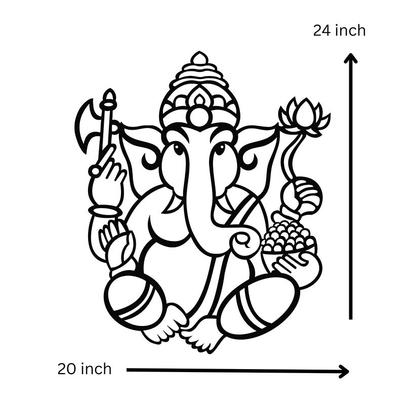 Wall Accents - Ganesha Black Wall Art