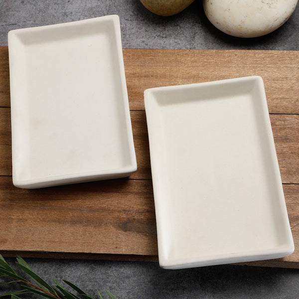 Buy Metrica Stoneware Platter - Set Of Two Platter from Vaaree