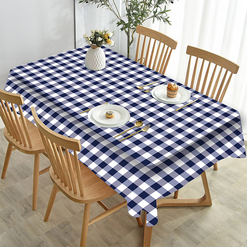 Table Cover - Mabel Checkered Table Cloth - Dark Blue