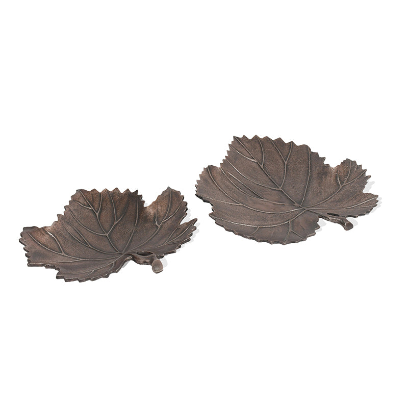 Buy Maple Muse Accent Tray (Brown) - Set Of Two Accent Bowls & Trays from Vaaree