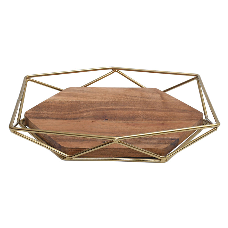 Serving Tray - Nidara Geometric Serving Tray - Golden