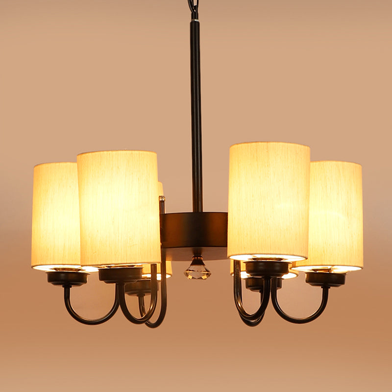 Ceiling Lamp - Viya Cylindrical Chandelier - Off White